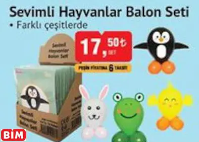 SEVİMLİ HAYVANLAR BALON SETİ SEVİMLİ HAYVANLAR BALON SETİ